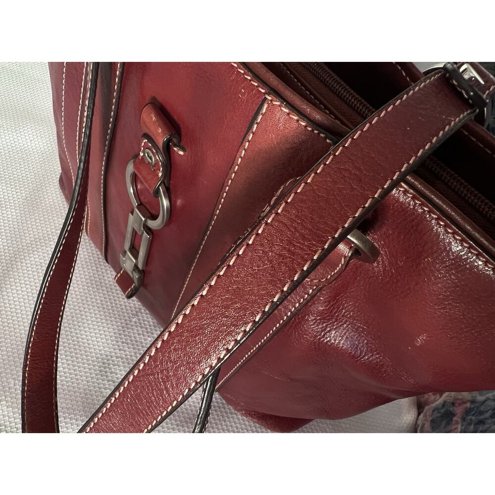 ETIENNE AIGNER Horseshoe‎ Brown Red VTG Leather Shoulder Bag Quiet Luxury - Picture 13 of 16